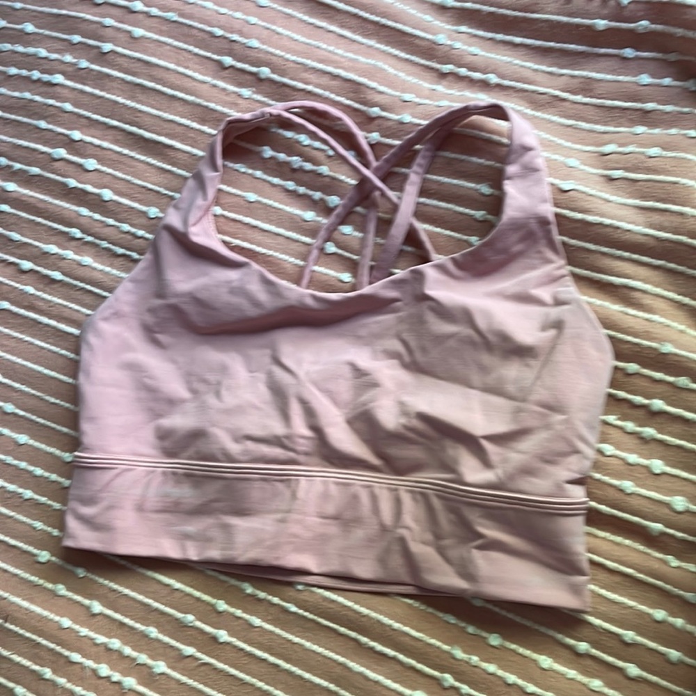 Blush Pink Lululemon Sports Bra Size 8 (energy longline)